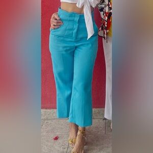 ZARA High-Waisted Cropped Wide-Leg Pants